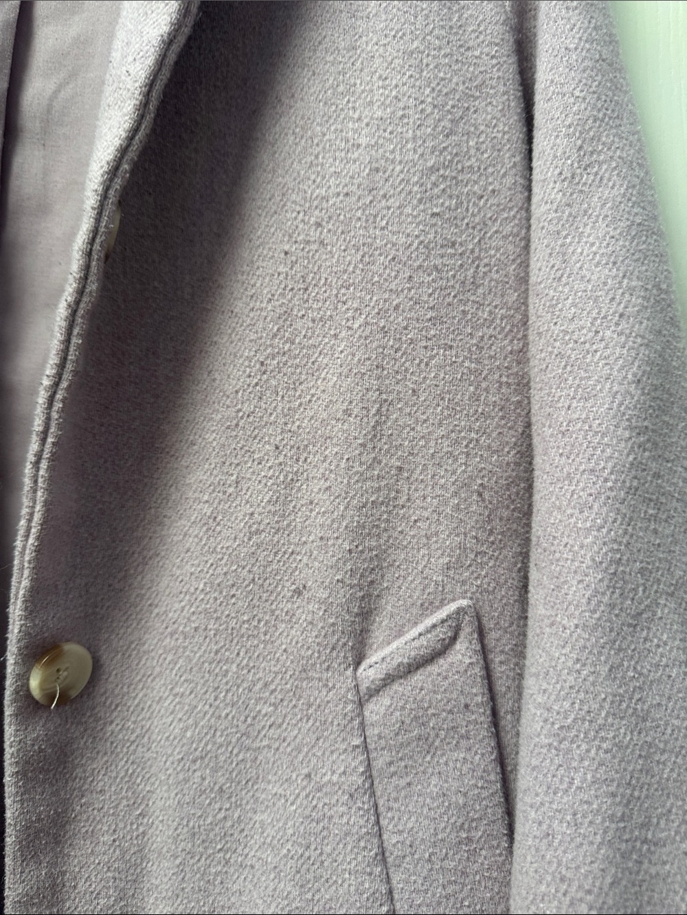 Abercrombie & Fitch Pastel Lilac Single-Breasted Wool Coat - Picture 7 of 11